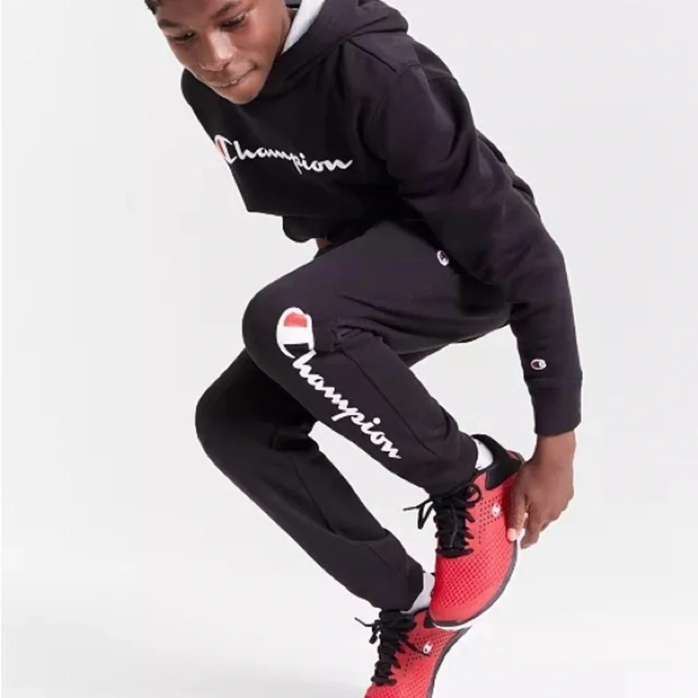 Boys champion sweatpants large L joggers black athletic athleasure sweats youth‌